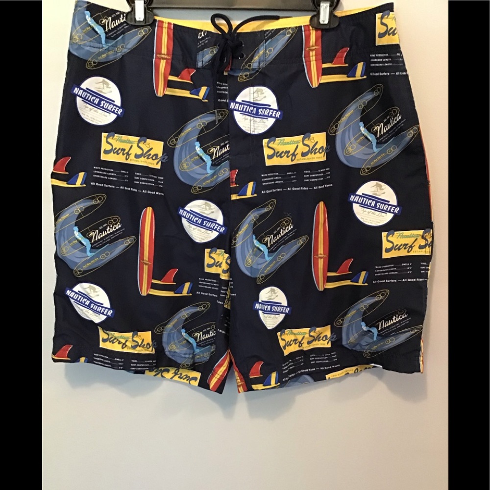 Men’s Nautica Surf Board Swim Trunks Sz 36